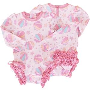 Caden Lane Pastel Seashell Baby Swimsuit